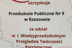 I Miedzyprzedszkolny Przegląd Twórczości Patriotycznej Grupa IV